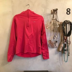 Quarter zip pink Nike hoodie